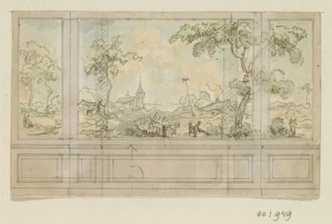 Dessin préparatoire pour un mur de pièce