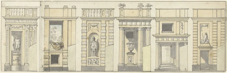 Six dessins pour un mur décoratif
