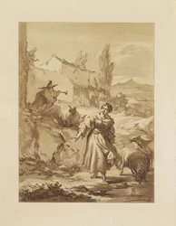 Berger jouant de la chalemie