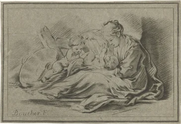 Mère et deux enfants