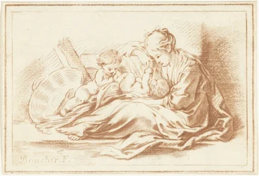 Mère et deux enfants