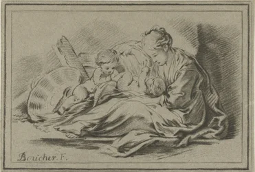 Mère et deux enfants