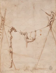 Acrobates sur la corde.