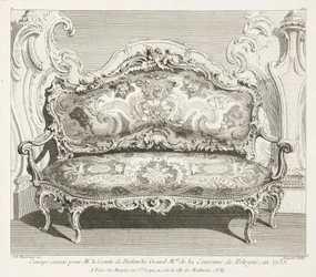Canapé executé pour Mr. le Comte de Bielinski Grand M.al de la Couronne de Pologne, en 1735.; Canapé exécuté pour le comte de Bielinski en 1735, 4th Plate