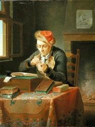 Un érudit aiguisant sa plume