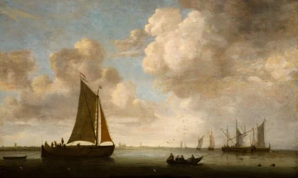 Vue lointaine de la côte néerlandaise