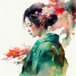 Portrait en kimono d