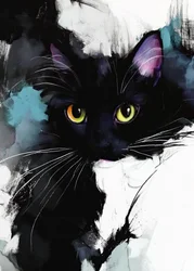 Peinture au pastel représentant un chat (16)