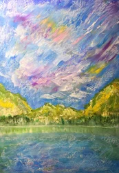 Un lac de montagne aux couleurs chatoyantes