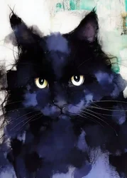 Mystérieux portrait de chat noir