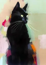 Chat noir éclatant