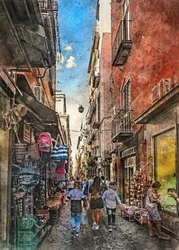 Une rue animée en ville