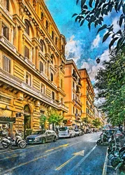 Une scène de rue européenne pleine de vie