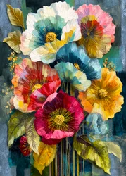 Peinture de coquelicots aux couleurs vives