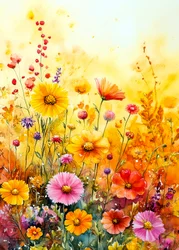 Une prairie de fleurs sauvages aux couleurs éclatantes