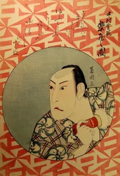 Acteur de Kabuki Nakamura Shikan en coulisses Nakamura Shikan rakuya no zu, 1826