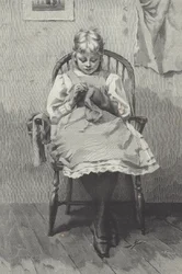 Jeune couturière, gravure par Fortuné Méaulle (1844-1901) (gravure)