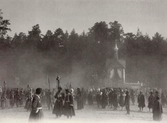 Procession de Pâques, monastère de Sarov, Russie, 1903