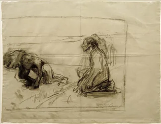 K.Kollwitz, Étude pour Laboureur (Laboureur avec femme agenouillée)