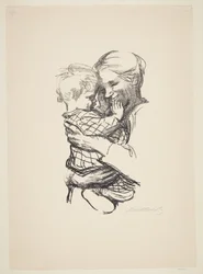 Mère avec enfant dans les bras