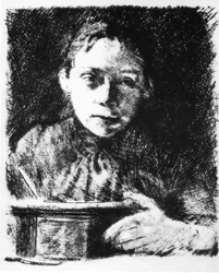 Autoportrait à la planche à dessin