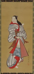 Yujo debout, période Edo, 1615-1868