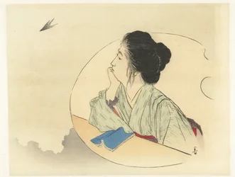 Femme regardant un oiseau