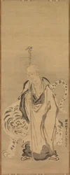 Un sage avec un tigre