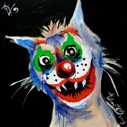 Le chat clown effrayant