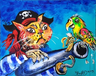 Un chat pirate rigolo