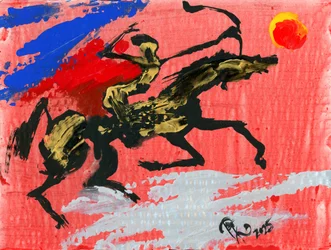 Cheval guerrier au galop