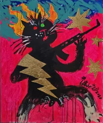 Chat rebelle au fusil