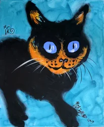 Chat aux yeux bleus éclatants