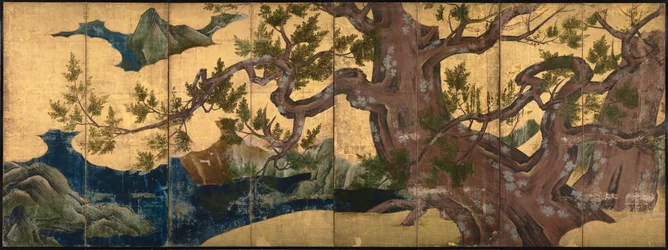 Arbre de cyprès Écran pliant à huit volets, 1590