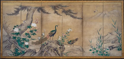 Oiseaux, arbres et fleurs, fin des années 1500