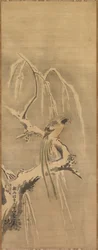 Oiseau Chinois sur une Branche Enneigée, 17ème siècle