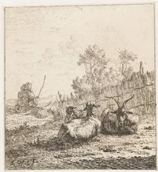 Chèvre et deux moutons (Animaux)