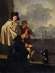 Italiens avec un chien
