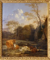 Le bocage, Vaches, ane et moutons pres d