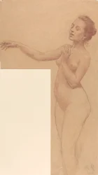 Femme nue avec bras tendu