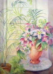 Hellébores sur une table italienne