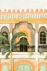 Bâtiment marocain avec des palmiers