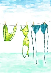 Séchage des maillots de bain d
