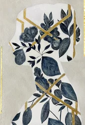 Profil floral doré