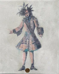 Figurine fantaisiste couronnée de feuilles