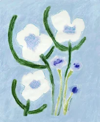 Fleurs bleu pastel