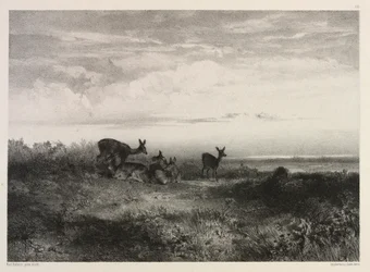 Paysage avec des cerfs, vers 1840
