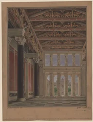 Athènes, Acropole. Palais du roi Othon de Grèce. Salle d