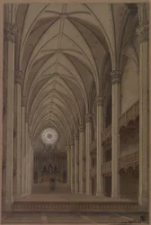 Berlin. Église Saint-Pierre. Projet de reconstruction dans le style gothique. Vue intérieure vers l