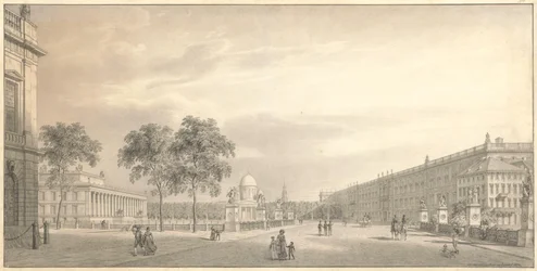 Berlin, Unter den Linden. Vue du Lustgarten avec le Schlossbrücke, l